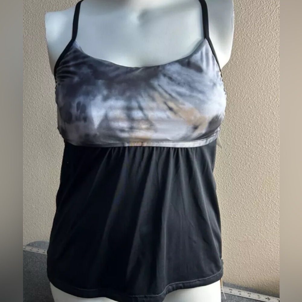 Nike Camo Tankini Top Black and Gray